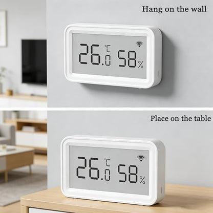 Smart WiFi Hygrometer Thermometer: Wireless Temperature Humidity Sensor with Clear LCD Display, Calibratable, App Alert & Data Storage Export, Digital Remote Monitor for Bedroom, Greenhouse (4-Pack) - size: 4-Pack