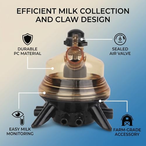 150ml Cow Milk Collector, Replacement Milking Machine Part with Plastic Base for Dairy Farm Cow and Sheep Milking Station