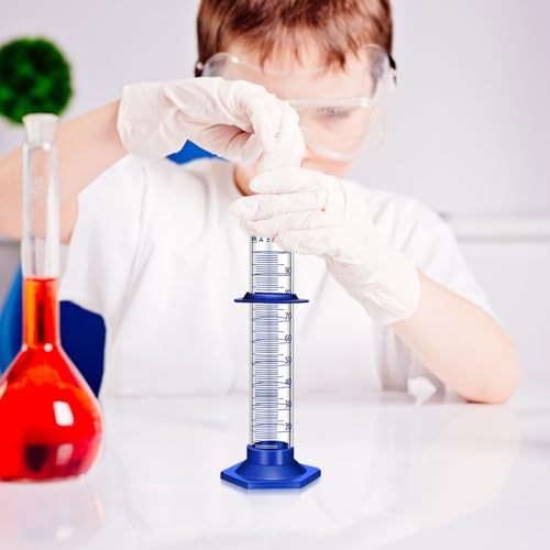 Thick Glass Graduated Cylinder Measuring Liquid Lab Cylinders with Anti-falling Plastic Base and Bumper Guard (glass, 1000ML) - size: 1000ML