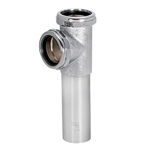 EZ-FLO 22-Gauge Cast Brass End Outlet Tee for Tubular Drain Applications, 1-1/2 Inch Tee with Baffle, Slip Joint Connection, Chrome, 35134 - size: 1-1/2 in. Tee w/ Baffle