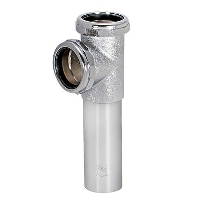EZ-FLO 22-Gauge Cast Brass End Outlet Tee for Tubular Drain Applications, 1-1/2 Inch Tee with Baffle, Slip Joint Connection, Chrome, 35134 - size: 1-1/2 in. Tee w/ Baffle