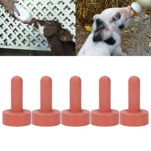 5Pcs Calf Nursing Bottle Nipples, Silicone Feeding Pacifier Livestock Nursing Bottle Nipple for Feeding Small Animals