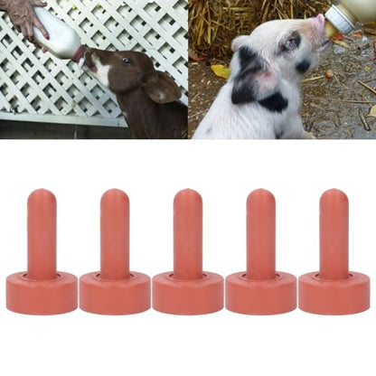 5Pcs Calf Nursing Bottle Nipples, Silicone Feeding Pacifier Livestock Nursing Bottle Nipple for Feeding Small Animals