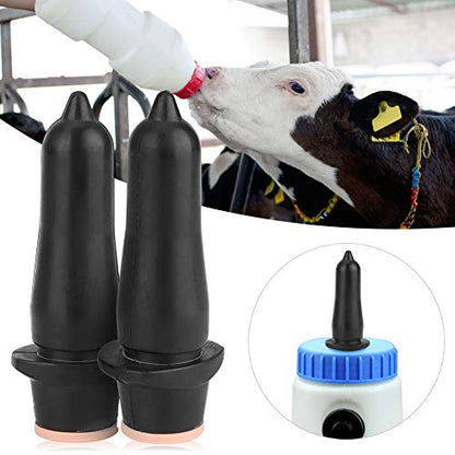 HL MP73D Food Grade Rubber Calf Feeding Bottle Nipple, Livestock Nipple for Cattle Sheep, Soft Calf Nipple with Milk Hole, Natural Rubber Material, Easy Installation a