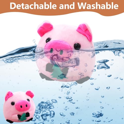 Active Moving Pet Plush Toy, Interactive Dog Toys Pet Bouncing Balls, USB Rechargeable Interactive Washable Cartoon Pig Plush Sound Electronic Dog Toy, Small Cute Squeaky Pig Dog Toy (Pink) - color: Pink