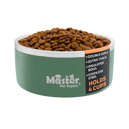 Master Pet Supply Stainless Steel Dog Bowls - 32 oz, Heavy Duty - Camo Patrol, Double Wall Extra-Thick Insulated, Non-Slip Pet Water Bowl for Dogs, Cats & Pets, Anti Rust Metal, Dish Washer Safe - color: Camo Patrol, size: 4 Cups (32 oz)