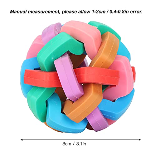 Zerodis Bell Ball Toy for Dogs Puppies Mini Pigs Interactive Squeak Pet Toy with Chew TPR Material Teething Relief Boredom Relief Training Fun (L) - size: L