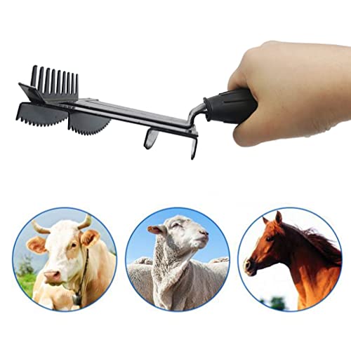 Livestock Shedding Comb, Metal Livestock Brush Tools for Cow, Horse, Sheep (Black), 7.87 X 5.5