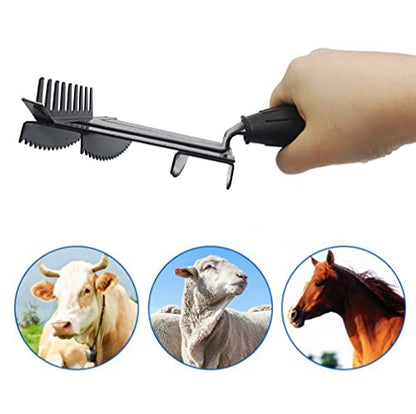 Livestock Shedding Comb, Metal Livestock Brush Tools for Cow, Horse, Sheep (Black), 7.87 X 5.5