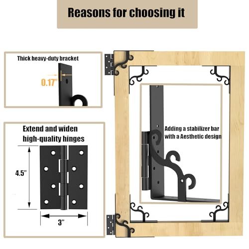 Sdstone Heavy Duty Gate Corner Brace Bracket,Anti Sag Gate Kit Adjustable Gate Hardware Kit for Wooden Fence, Driveway, Wooden Gate Latches Kit, No Sag Kit-Aesthetic Design-2 Pack - size: 02