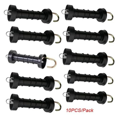 Electric Fence Gate Handles 6PCS Insulated Fence Plastic Gate Handle for Farm Amimal Livestock Heavy Duty Electric with Spring and Hook