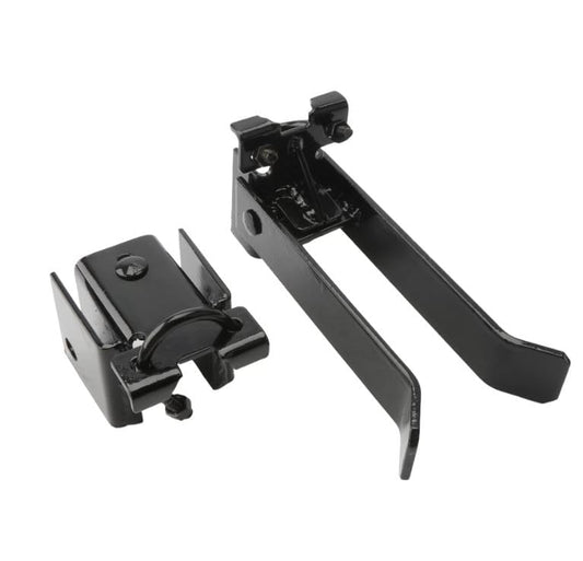 Chain Link Fence Commercial Double Gate Latch 1-5/8" or 2" Frame for Swing Gates (Powder-Coated Black Pressed Steel)