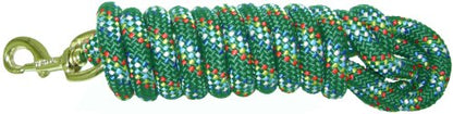 Hamilton Poly Horse Lead Rope with Bolt Snap, 10' Long x 5/8" Thick, Green Confetti Pattern, Barn Horse Tack for Daily Use - color: Green Confetti