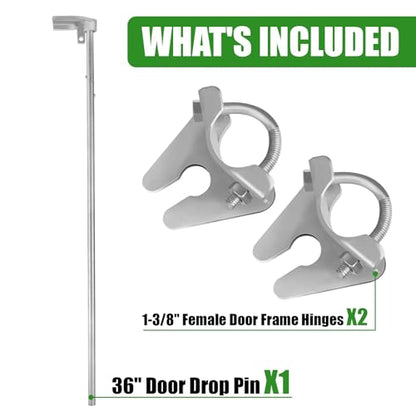 36" Chain Link Drop Rod for Double Gate, Pull Style Chain Link Fence Gate Latch for 1-3/8" Frame, Heavy Duty Floor-to-Ceiling Latch Style Metal Gate (36 inch, Pack, 1)