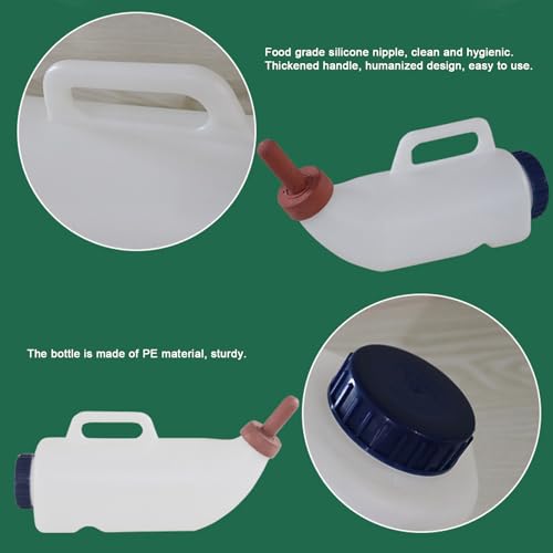 Calf Nursing Bottle, Nurser Bottles with Handle, Calf Cow Feeding Milk Bottle Cups, 2L Calf Cow Feeding Milk Bottle Cups, Animal Feeding Bottle, Goats Milk Feeder for Farm