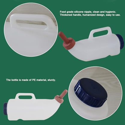 Calf Nursing Bottle, Nurser Bottles with Handle, Calf Cow Feeding Milk Bottle Cups, 2L Calf Cow Feeding Milk Bottle Cups, Animal Feeding Bottle, Goats Milk Feeder for Farm