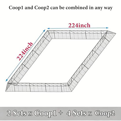 Heavy Duty Chicken Run Tunnel for Yard & Outside, Foldable & Expandable Chicken Tunnel, Portable Predator-Proof Poultry Playpen for Chickens, Rabbits & Ducks - size: Coop 1