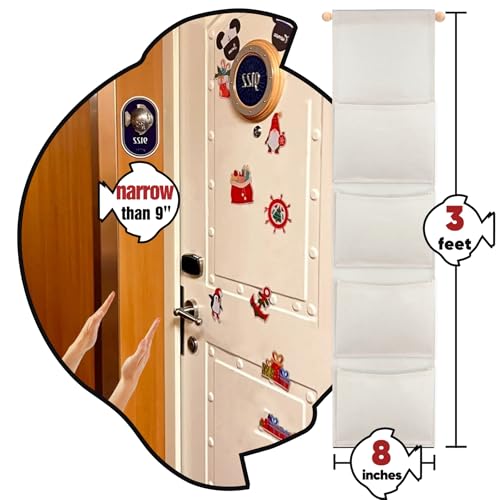 RUNROLE 8 Inch Narrow Fish Extender to Right Fit the Cabin Door - 1, 2, 3, 4, 5 Pocket, Blank White for Easy Customization, 2026 &2027 FE for Gift Exchanges and Pixie Dust - size: 4 Pockets