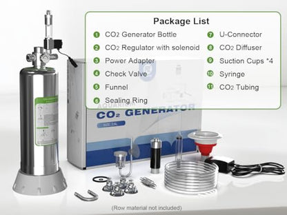 FZONE 2.5L Upgraded Aquarium CO₂ System with Complete Accessories, CO₂ Generator kit with Integrated Solenoid & Bubble Counter, Safety Valve, Main Switch for Planted Tanks - size: 2.5L