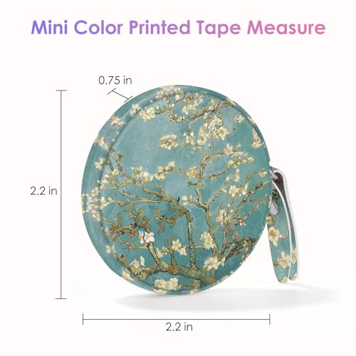 Sewing Tape Measure，Colour Printed Small Retractable Soft Measuring Tape for Tailor Cloth Fabric Body Measurements. - color: Green Tree