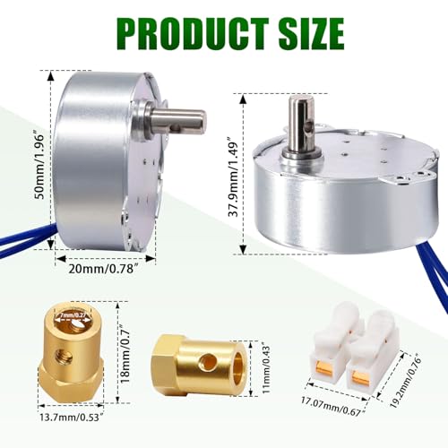 Twidec/4Pcs Synchronous Turntable Motor Electric Motor 2.5-3 And 5-6R/MIN 50/60Hz 4W CCW/CW AC100~127V Synchron Motor For Cup Turner,Cuptisserie Rotator With 7mm Flexible Coupling TYC-50-2.5+5R-XLLB - size: 2.5-3R＆5-6R-4 set