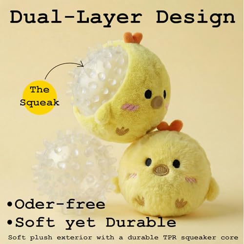 Mini Fluffy Squeaky Pet Ball for Small Dogs and Cats, 2-Inch Soft Plush Indoor Toy Ball, Gentle Interactive Play, 1 Pack Bee - color: Bee