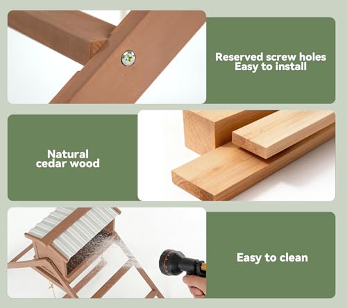 Chicken Roosting Bar, Nesting Box with Waterproof Roof+Perches+Swing | 3 In 1 Design for Hens, Indoor & Outdoor Roosting Bar, Ideal for 5-8 chickens - size: 58.0"L x 27.0"W x 35.0"H