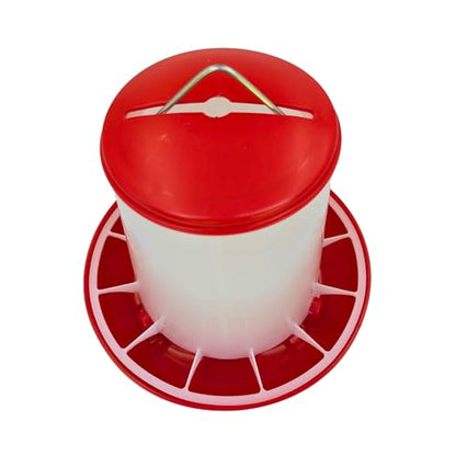 Large Chicken Feeder 5-Pound Capacity for All Poultry | Durable Feeding Container with Carrying Handle for Chickens, Ducks, Turkeys, Quail, Baby Chicks, Turkeys and More - size: 5 Pounds