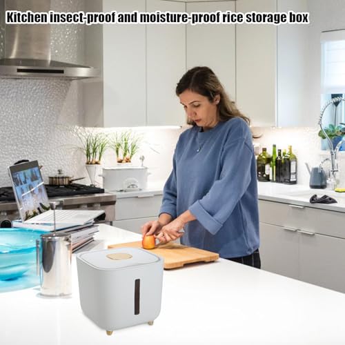 Grain Hopper - High Volume Sealed Provision Bin With Cover, Food Preservation Holder, Large Household Supply Vault, Animal Feed Reservoir, Clear Level Display | for Home Cupboard Pet Feeding Managemen - color: Transparent gray