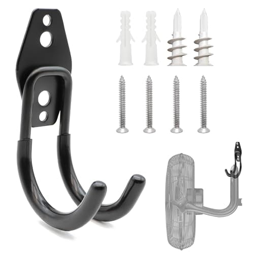 Wall Fan Mounting Bracket - Convert Floor to Wall Fan - Industrial Grade Includes Drywall and Plaster Screws - color: Black