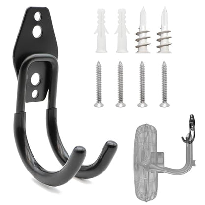 Wall Fan Mounting Bracket - Convert Floor to Wall Fan - Industrial Grade Includes Drywall and Plaster Screws - color: Black
