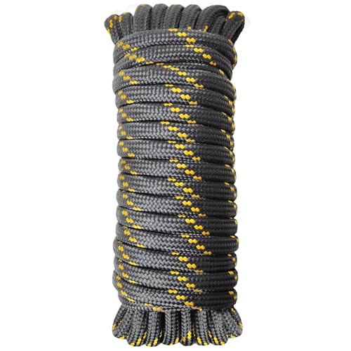 Diamond Braided Polypropylene Rope Nylon Rope Mix Thick Heavy Duty Ropes 1/2 inch 100ft High Strength Perfect for Clothesrope Camping Hiking and Other Outdoor Activities Black 100ft - size: 1/2'' 100ft Black