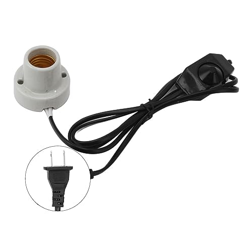 Reptile Ceramic Heat Lamp Holder, Light Fixture Holder E27 Socket High Temperature Proof, Easy Installation, Universal Usage for Tortoise (US Plug 120V)