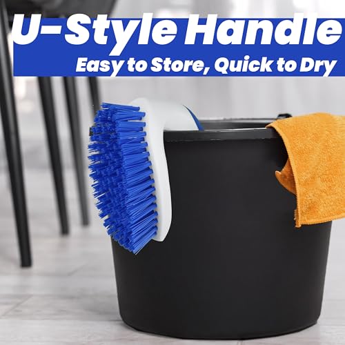 2 Pack Scrub Brushes, Cleaning Brush with Stiff Bristles, Handheld Scrubber for Bathroom, Shower, Tile, Carpet, Bathtub & Floor - size: Standard