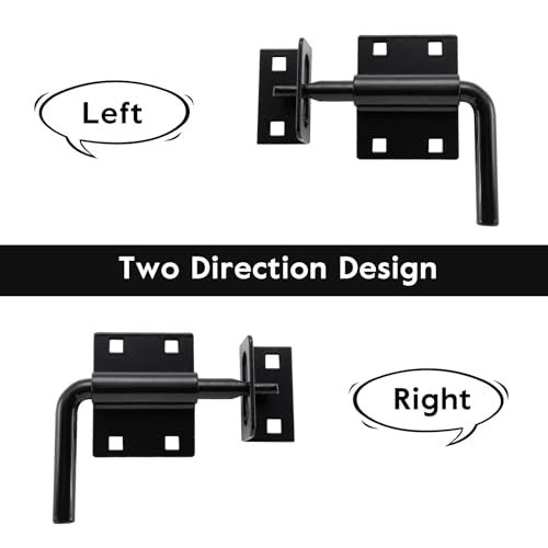 HOME MASTER HARDWARE Heavy Duty Slide Bolt Gate Latch, Sliding Bolt Door Latch Gate Lock Hardware with Padlock Hole, 2 in 1 Barrel Bolt Latch for Wooden Fence/Shed Door/Yard Door/Barn Door, Black
