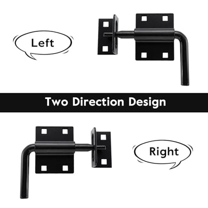 HOME MASTER HARDWARE Heavy Duty Slide Bolt Gate Latch, Sliding Bolt Door Latch Gate Lock Hardware with Padlock Hole, 2 in 1 Barrel Bolt Latch for Wooden Fence/Shed Door/Yard Door/Barn Door, Black