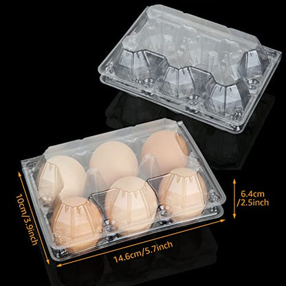 100PCS Egg Cartons Cheap Bulk, Each Holds Half Dozen Eggs (6 Eggs), Plastic Chicken Egg Tray Holder for Family Pasture Farm Market