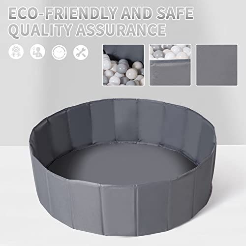 Ball Pit for Toddlers Babies Dogs Cats Iinfant Children, Foldable Ball Pits Play Tent, Crawl Playpen Ball Pool with Storage Bag, Surprise for Boys Girls Festival (Balls Not Included), Gray