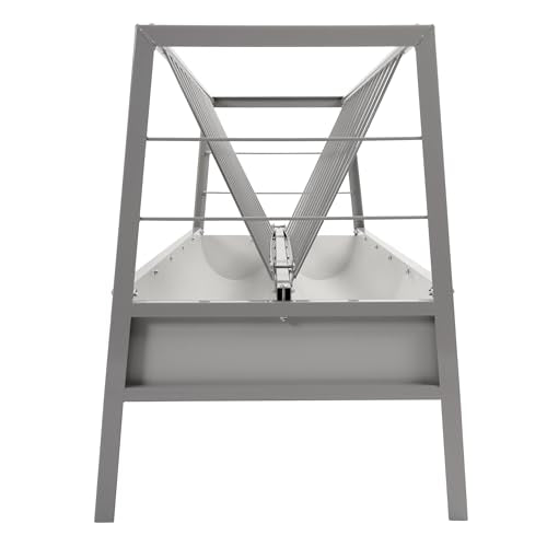 Pasture Hay Feeder 2 in 1 55 Gallon Livestock Feed Trough with 22 | Gallon Feed Pan Hay Grain Livestock Feeder for Sheep, Calf, Cow and Horse - color: Silvery