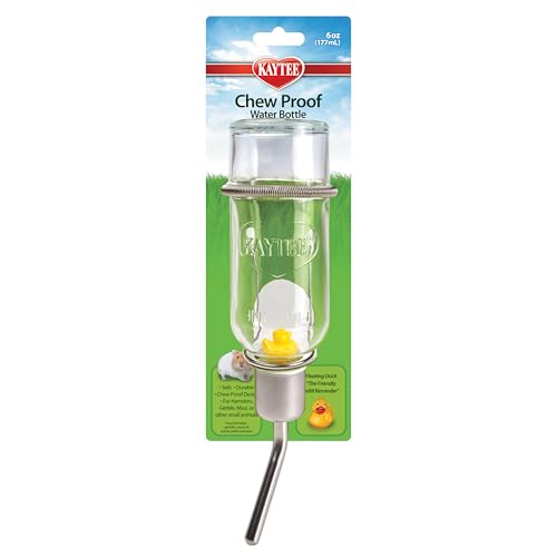 Kaytee Chew-Proof Water Bottle for Pet Hamsters, Gerbils and Rats, 6 oz - size: 6-Ounce