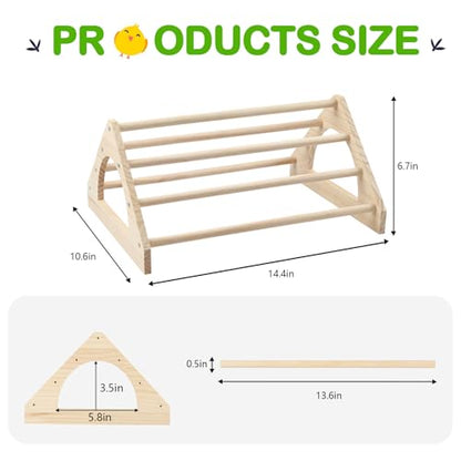 Large Wood Pine Chick Perch, 14.4" L x 10.6" W x 6.7" H Wooden Perch Chicks Toys for Coop and Brooder, Strong Chicken Jungle Gym Roosting Bar for Baby Chicks