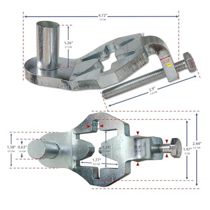QMARK Fence Gate Hinge Pins, 5/8 Inch, 2 Pack, Galvanized Steel Fence Gate Hangers for Farm and Garden (T-Post Hinge)
