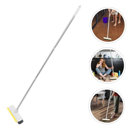 KICHOUSE Long Handle Stiff Scrubbing Brush Heavy Duty Broom for Indoor Cleaning for Bathroom Kitchen and Outdoor Use Hard Bristles for Stubborn Stains and Versatile Cleaning Tasks