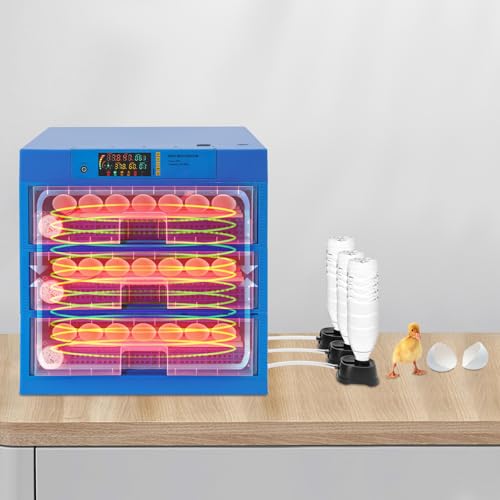 Digital Incubator with LED Display, 192 Egg Capacity Automatic Poultry Hatcher Machine-Automatic Turning & Humidity Control for Hatching Chicken Duck Quail Eggs.