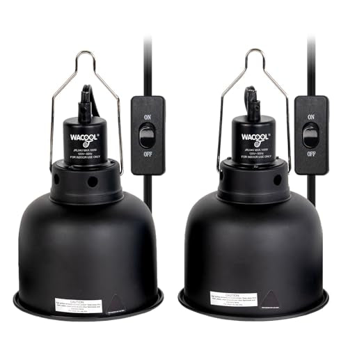 WACOOL TERRA Reptile Light Fixture 2 Pack, 5.5 in Deep Dome Reptile Heat Lamp Fixture, Optical Reflection Terrarium Light Fixture for Reptile UVB UVA Heat Basking Bulbs - style: 5.5 inch-2pack