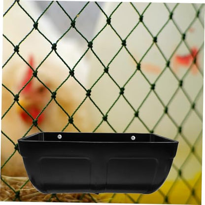 Abaodam 2pcs Chicken Hanging Feeders Water Bucket Clips Livestock Feeding Trough for Poultry Goats Sheep Deer Easy to Clean - color: Black