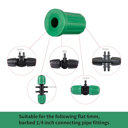 1/4 Barb Connector Plug Cap, Rubber Plug Fitting for 1/4 Hose Irrigation System(40PCS/Pack) - size: 1/4 inch Barb Plug Cap