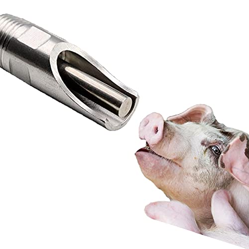 MESINURS Automatic Pig Watering Drinker - Stainless Steel Nipple Feeder System for Piglet, Growers, Sows, 5Pcs