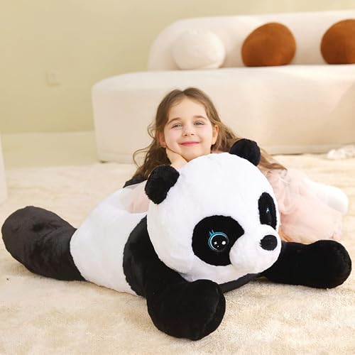 IKASA Giant Panda Stuffed Animal Plush Toy,30" Large Cute Jumbo Soft Toys,Huge Big Size Plushy Fluffy Fat Oversized Plushie,Gifts for Kids Girls - style: Panda