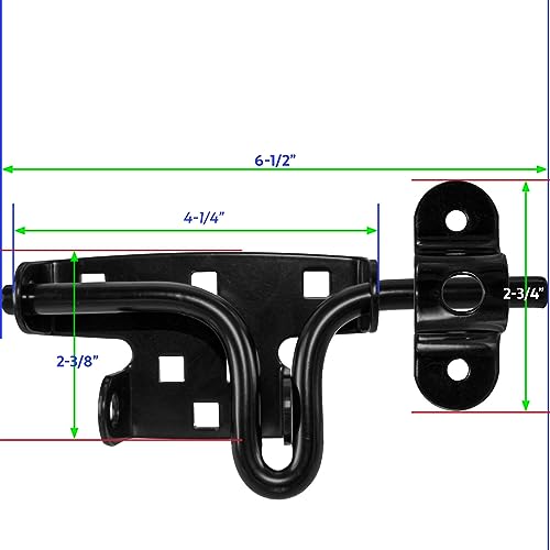 Universal Slide Bolt Wooden Gate Latch - Black Powder Coated to Resist Rust - Pad-Lockable for Securing Your Property. Includes Mounting Hardware - size: Universal Slide Bolt - Each